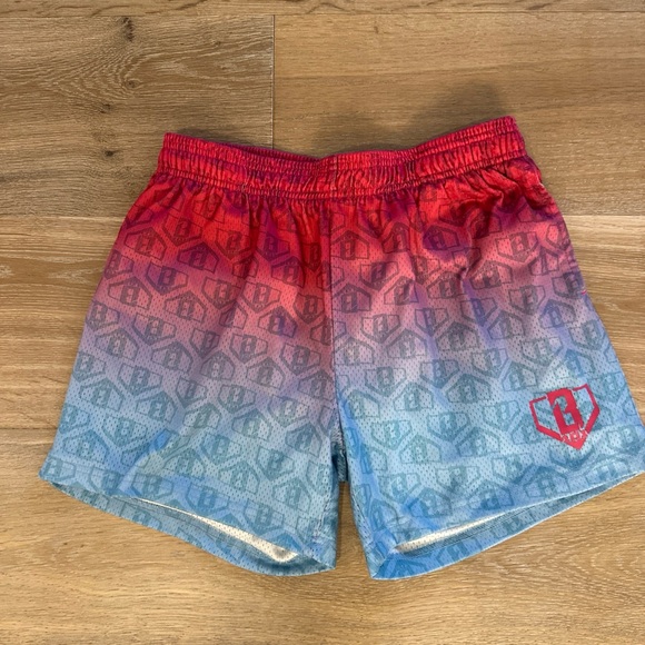 Baseball Lifestyle 101 Pink and Blue Ombré Shorts Size Adult Medium - Picture 1 of 3